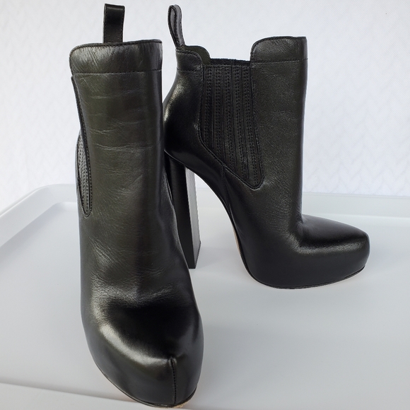 SOLD Alexander Wang Black Platform Anabela Bootie Sz 38 - Picture 12 of 16